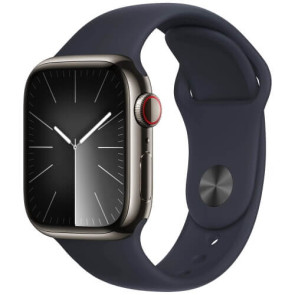 Apple Watch Series 9 GPS + Cellular 41mm Graphite Stainless Steel Case with Midnight Sport Band M/L (MRJ93)