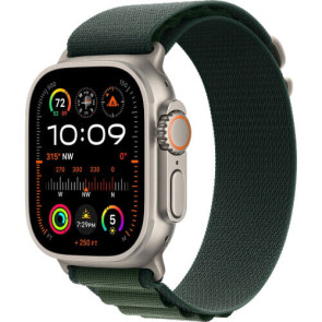 Apple Watch Ultra 2 Natural Titanium Case with Dark Green Alpine Loop Small (MXMU3)