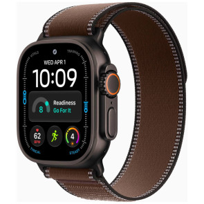 Apple Watch Ultra 4 Black Titanium Case with Dark Umber Trail Loop