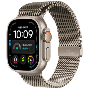 Apple Watch Ultra 4 Natural Titanium Case with Natural Titanium Milanese Loop Large (MJAA4)