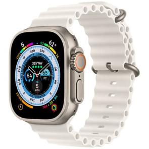 Apple Watch Ultra Titanium Case with White Ocean Band (MNH83/MNHF3) CPO