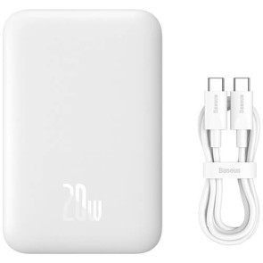 Внешний аккумулятор Baseus Magnetic Mini Air Wireless Fast Charge 6000mAh 20W с кабелем Stellar White (P10059002223-00)
