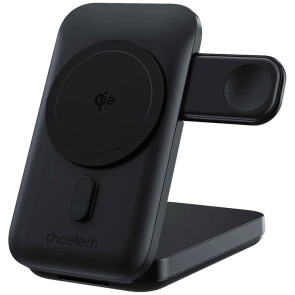 Беспроводное зарядное устройство Choetech Qi2 3-in-1 Magnetic Charger Holder with 10000 mAh battery (B750)