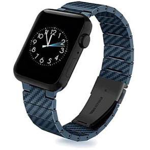 Ремешок Coteetci W76 Carbon Fiber Pattern Strap For Apple Watch 42/44/45/49mm Blue (22008-BL)