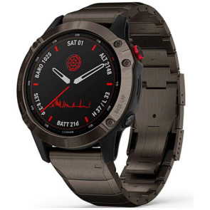 Смарт-часы Garmin Fenix 6 Pro Solar Titanium Carbon Gray Dlc With Titanium Dlc Band (010-02410-23) ГАРАНТИЯ 12 мес.