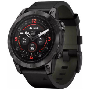 Смарт-часы Garmin Epix Pro Gen 2 Sapphire 47mm Carbon G. DLC Tit. with B. Leather Band (010-02803-30