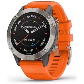 Смарт-часы Garmin Fenix 6 Sapphire Titanium with Ember Orange Band (010-02158-13) ГАРАНТИЯ 12 мес.