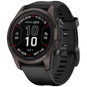 Смарт-часы Garmin Fenix 7S Pro Sapphire Solar Carbon G. DLC Tit. with Black Band (010-02776-10/11) ГАРАНТИЯ 3 мес.