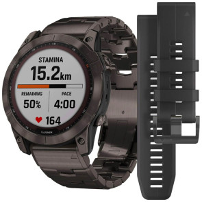 Смарт-часы Garmin Fenix 7X Sapphire Solar C. Grey DLC Titanium w. Carbon Grey Vented T. Band (010-02541-27) ГАРАНТИЯ 3 мес.