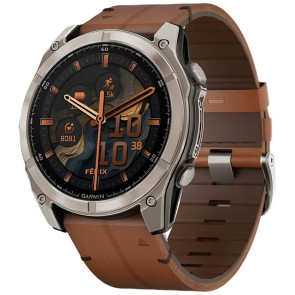 Смарт-часы Garmin Fenix 8 51mm AMOLED Sapphire Carbon grey DLC w. Chestnut Leather Band (010-02905-40) ГАРАНТИЯ 12 мес.