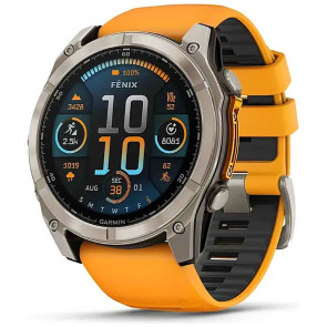 Смарт-часы Garmin Fenix 8 51mm AMOLED S Titanium w. Spark Orange/Graphite Silicone Band (010-02905-10/11) ГАРАНТИЯ 3 мес.