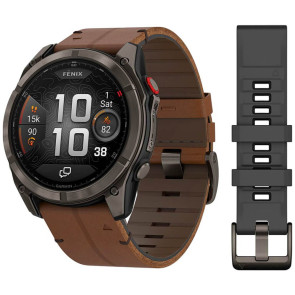 Смарт-часы Garmin Fenix 8 Pro 51 mm AMOLED Carbon Gray DLC Titanium with Chestnut Leather Band (010-03199-40) ГАРАНТИЯ 12 мес.