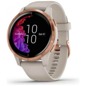Смарт-часы Garmin Venu Rose Gold Stainless Steel Bezel with Light Sand Silicone Band (010-02173-21) ГАРАНТИЯ 12 мес.