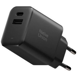 Сетевое зарядное устройство Native Union Fast GaN Charger PD 45W (1 USB-C + 1 USB-A) Port Black (FAST-PD45AC-BLK-EU)