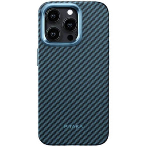 Чехол-накладка Pitaka MagEZ Case Pro 4 Twill 1500D Black/Blue for iPhone 15 Pro Max (KI1508PMPA)