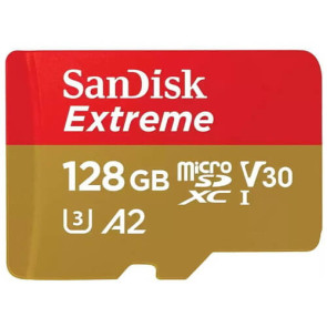 Карта памяти SanDisk Extreme A2 V30 Class 10 UHS-I U3 Micro SDXC 128GB with adapter (SDSQXAA-128G-GN6MA)