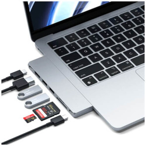 Хаб Satechi Aluminum USB-C Pro Hub Slim Adapter Silver (ST-HUCPHSS)