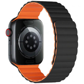 Ремешок WIWU for Apple Watch 38/40/41mm Magnetic Silicone Band Series (Black-Orange) (Wi-WB001)