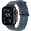 Apple Watch Ultra 3 Black Titanium Case with Anchor Blue Ocean Band (MF254+MGCJ4)