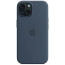 Чехол-накладка Apple iPhone 15 Silicone Case with MagSafe Storm Blue (MT0N3)