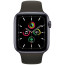 Apple Watch SE 44mm GPS + Cellular Space Gray Aluminum Case with Black Sport Band (MYER2/MYF02)