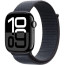 Apple Watch Series 10 GPS + Cellular 42mm Jet Black Aluminium Case with Ink Sport Loop (MWX83)