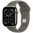 Apple Watch Series 11 42mm Natural Titanium Case with Stone Gray Sport Band S/M (MF8M4)