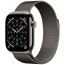 Apple Watch Series 11 46mm Natural Titanium Case with Slate Milanese Loop M/L (MFAY4/MGJ74)