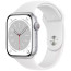 Apple WATCH Series 8 45mm Silver Aluminum Case with White Sport Band (MP6N3)