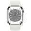 Apple WATCH Series 8 41mm Silver Stainless Steel Case with White Sport Band (MNJ53)