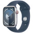 Apple WATCH Series 9 45mm GPS + Cellular Silver Aluminium Case with Storm Blue Sport Band S/M (MRMG3)