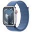 Apple Watch Series 9 GPS + Cellular 45mm Silver Aluminum Case with Winter Blue Sport Loop (MRMJ3)