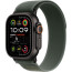Apple Watch Ultra 2 Black Titanium Case with Green Trail Loop M/L (MYQ43)