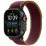 Apple Watch Ultra 4 Black Titanium Case with Burgundy Trail Loop M/L (MJC44)