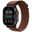 Apple Watch Ultra 4 Black Titanium Case with Burgundy Alpine Loop Small (MJC04)