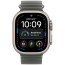 Apple Watch Ultra 4 Natural Titanium Case with Translucent Black Ocean Band (MJCR4+MK7P4)