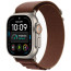 Apple Watch Ultra 4 Natural Titanium Case with Burgundy Alpine Loop Large (MJCR4+MK7F4)