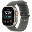 Apple Watch Ultra 4 Natural Titanium Case with Translucent Black Ocean Band (MJCR4+MK7P4)