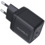 Сетевое зарядное устройство Choetech 35W GaN Dual USB-C Display Wall Charger Black (PD6051-BK)