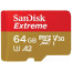 Карта памяти SanDisk Extreme A2 V30 UHS-I U3 Micro SDXC 64GB with adapter (SDSQXAH-064G-GN6MA)