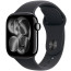 Apple Watch Series 11 42mm Jet Black Aluminium Case with Black Sport Band S/M (MEQT4)