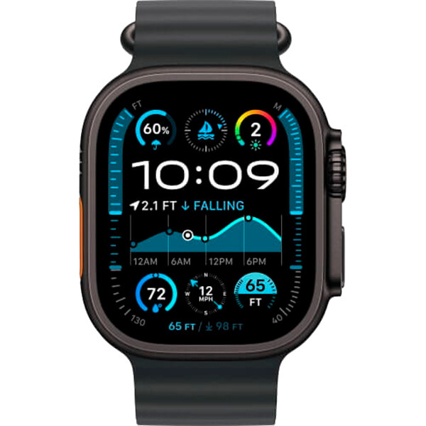Apple Watch Ultra 3 Black Titanium Case with Black Ocean Band (MF0J4)