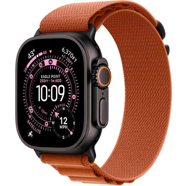 Apple Watch Ultra 3 Black Titanium Case with Terra Cotta Alpine Loop Small (MF254/MG9D4)