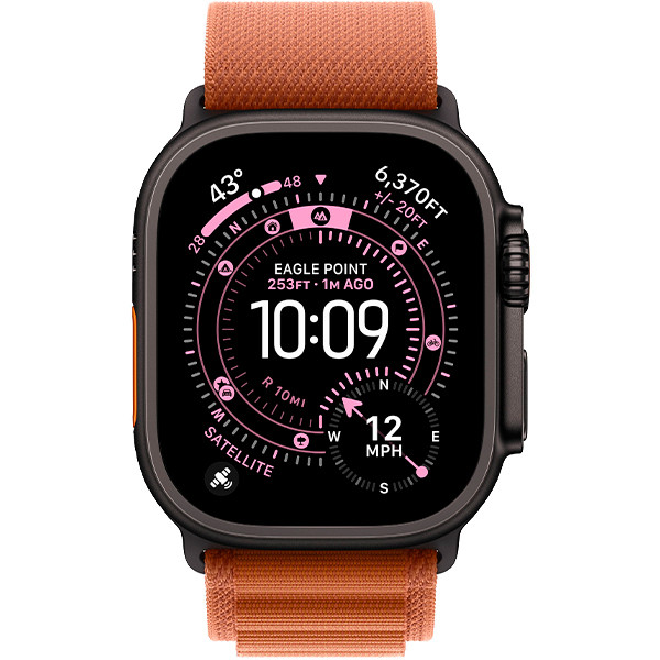 Apple Watch Ultra 3 Black Titanium Case with Terra Cotta Alpine Loop Medium (MF254/MG9E4)