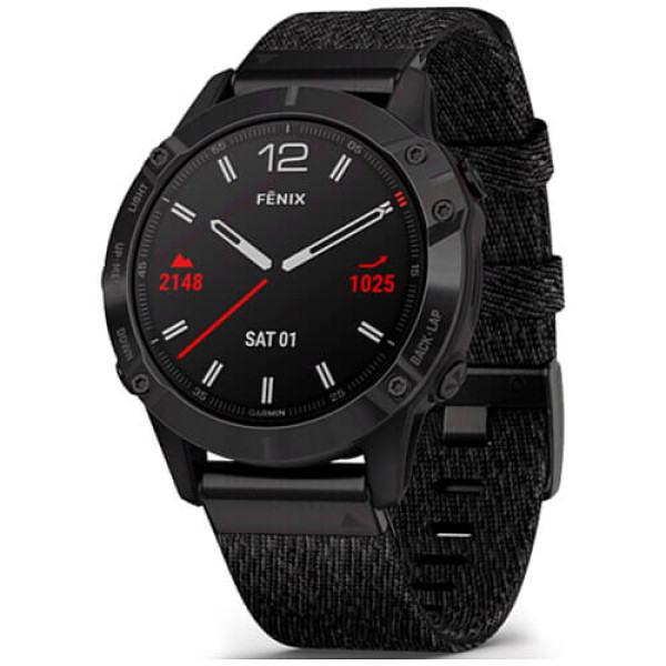 Смарт-годинник Garmin Fenix 6 Black DLC with Heathered Black Nylon Band (010-02158-17) ГАРАНТІЯ 3 міс.