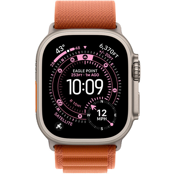 Apple Watch Ultra 3 Natural Titanium Case with Terra Cotta Alpine Loop Large (MF1V4/MFTD4)