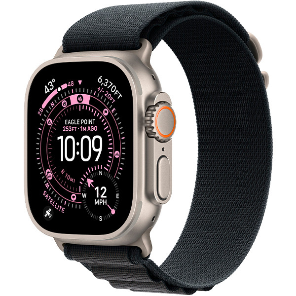 Apple Watch Ultra 3 Natural Titanium Case with Black Alpine Loop Small (MF1V4/MFTE4)