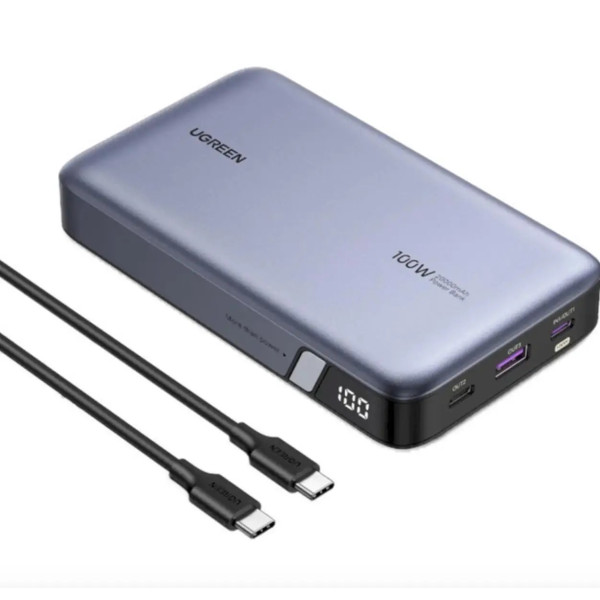 Зовнішній акумулятор UGREEN PB720 20000mAh 100W Grey (25188)