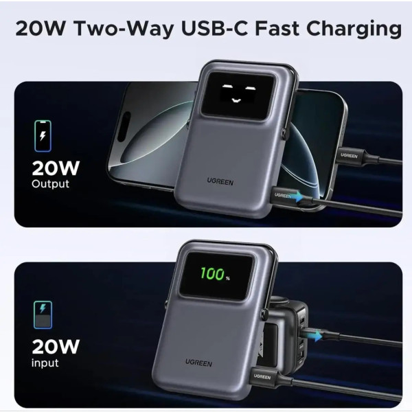 Зовнішній акумулятор UGREEN Uno 10000mAh 20W Gray (45327)