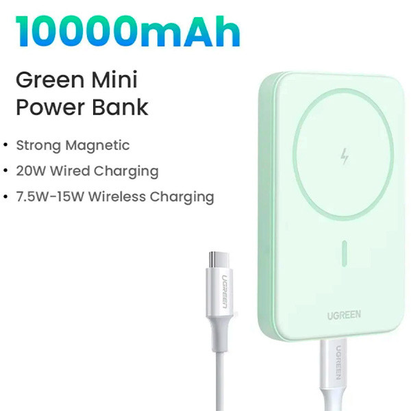 Зовнішній акумулятор UGREEN PB561 10000mAh 20W Green (45359)